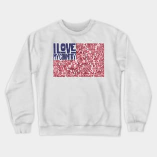 United States of America flag with states and capital cities Crewneck Sweatshirt